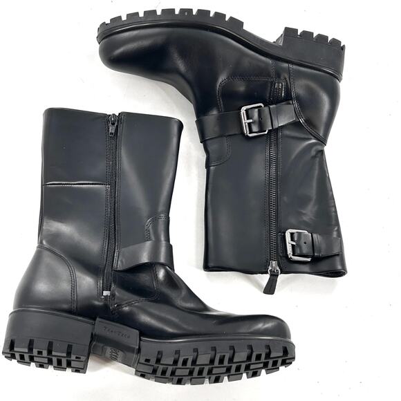 Ecco Modtray Moto Boots 5.5 36 Black NWOT Leather Ankle Booties Biker Grunge 90s - Picture 4 of 10